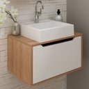 Ver imagem 2 de Gabinete com Cuba para Banheiro Bn3630x46 Amendoa Branco Tecno Mobili
