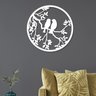 Quadro Individual Circular Vazados em MDF Casal Passarinho - 2