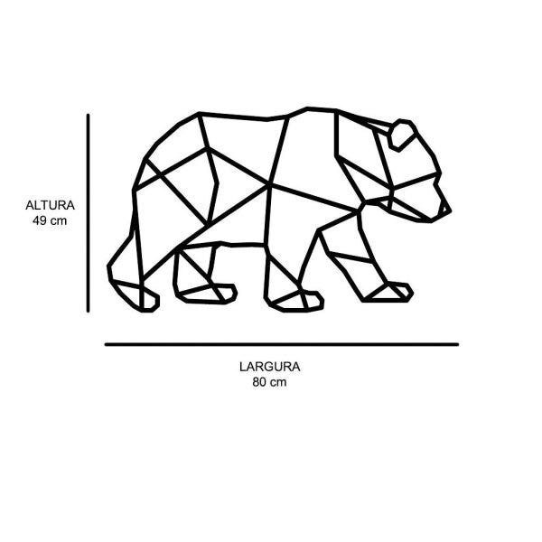 Escultura De Parede Em Mdf Urso Geométrico Madeiramadeira 7348