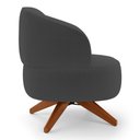 Ver imagem 4 de Poltrona Decorativa Orgânica Living Have Base Madeira Giratória Bouclê Grafite - Desk Design