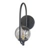 Arandela Online Preta Globo de Vidro Fume + Led 5w - 1