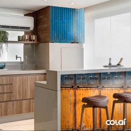 Papel de Parede Industrial Container Azul e Laranja 18m - 5