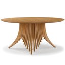 Ver imagem 2 de Mesa de Jantar 6 Lugares Redonda Base Ripada 137cm Diadema B05 Canela Tauari - Lyam Decor