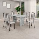 Ver imagem 1 de Conjunto Sala de Jantar com 6 Cadeiras Lara Prata/Arabesco