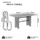 Ver imagem 3 de Conjunto Sala de Jantar com 6 Cadeiras Lara Prata/Arabesco