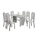 Ver imagem 2 de Conjunto Sala de Jantar com 6 Cadeiras Lara Prata/Arabesco
