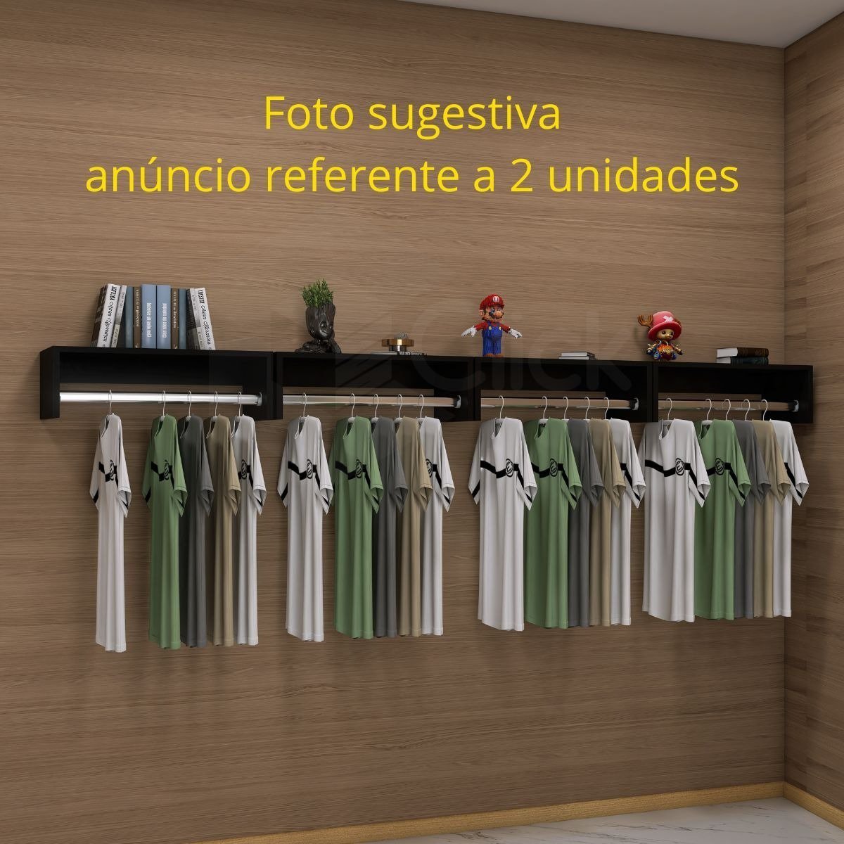 Kit com 2 Cabideiros Suspenso Multiuso Nova Decor Cabideiro multiuso - 3