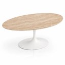 Ver imagem 2 de Mesa de Jantar Saarinen Oval 198x122 cm Tampo Mármore Travertino Base Laca Branca