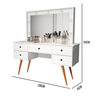 Penteadeira Camarim com Leds e Espelho Feminina Anaísa MDF:‎ Branco - 3