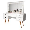 Ver imagem 2 de Penteadeira Camarim com Leds e Espelho Feminina Anaísa MDF: Branco