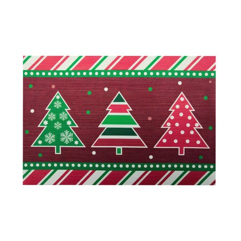JOGO AMERICANO TEXTILENE NATAL 45X30CM DEC VERDE Pinheiros de Natal