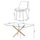 Ver imagem 4 de Conjunto Mesa de Jantar Lara 160cm Vidro 10mm Base Aço Carbono Bronze com 4 Cadeiras em Linho Cinza
