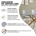 Ver imagem 2 de Conjunto Mesa de Jantar Lara 160cm Vidro 10mm Base Aço Carbono Bronze com 4 Cadeiras em Linho Cinza