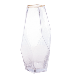 Vaso de Vidro C/borda Dourada Taj 13cm X 28,5cm - 1