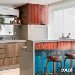 Papel de Parede Industrial Container Vermelho Coral Azul 15m - 5