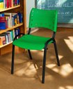 Ver imagem 1 de Cadeira Iso Base Preto Escola, Escritório Verde Kit 7 Un