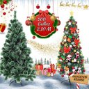 Ver imagem 1 de Árvore de Natal Pompom Verde Mesclada Luxo Grande Cheia Premium 2,10m 500 Galhos Luvinco