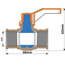 Ver imagem 3 de Registro de Esfera Rosca com Alavanca Pvc Bitola 1/2'' Cor Azul Irriga Durín