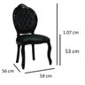 Kit 2 Cadeiras de Jantar Estilo Antiga Medalhão Entalhada Preto Soberati - 5