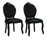 Kit 2 Cadeiras de Jantar Estilo Antiga Medalhão Entalhada Preto Soberati - 1