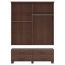 Ver imagem 3 de Guarda-roupa Bipartido 4 Portas 4 Gavetas Ouro Café Madeira Pinus - Finestra