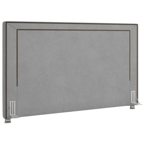 Cabeceira Cama Box Queen 160 Cm P05 Berlim Veludo Cinza - Lyam Lyam Decor