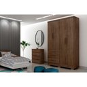 Ver imagem 3 de Guarda Roupa 4 Portas e 3 Gavetas C/espelho e Pés Encanto Freijo Cumaru C/ Fendi - Novo Horizonte