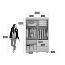 Ver imagem 2 de Guarda Roupa 4 Portas e 3 Gavetas C/espelho e Pés Encanto Freijo Cumaru C/ Fendi - Novo Horizonte