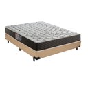 Ver imagem 1 de Cama Box Casal Colchão Mola Ensacada Acolchões + Box Sintético 68x138x188:Bege