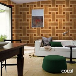 Papel de Parede Adesivo Industrial Piso Madeira 2 3m - 6