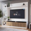 Ver imagem 3 de Estante TV até 60 Polegadas com Cristaleira 200cm 3 Portas Branco/Brise 2025