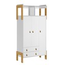 Ver imagem 1 de Guarda-roupa Qmovi com Nicho Fantasia 3 Portas 2 Gavetas Branco Acetinado