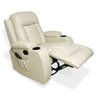 Poltrona do Papai com Massagem e Aquecimento Reclinável Austin Balanço Giratória Pu Bege G31 - Gran - 1