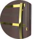 Ver imagem 3 de Porta Pivotante Lamb.Evolution c/Puxador e. Sup.Marrom Corten Dourado 100 Brimak