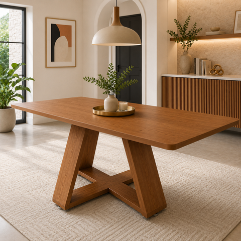Mesa Retangular de Jantar Cozinha e Sala 120cm em MDF para 4 Lugares Nature
