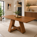 Ver imagem 1 de Mesa Retangular de Jantar Cozinha e Sala 120cm em MDF para 4 Lugares Nature
