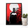 Quadro com Moldura Batman Morcegos Vermelho - 1