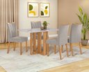 Ver mais imagens de Conjunto Sala de Jantar Mesa Téssera 120 Tampo Vidro Off White com 4 Cadeiras Téssera - Lopas Amendo