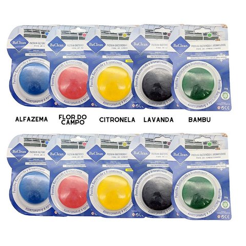 Kit 10 Pastilhas Bactericida Aroma Ar Condicionado 30g