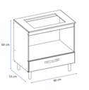 Ver imagem 2 de Balcão de Cozinha para Cooktop com 1 gaveta Fit 80 Rustico Evora Nicioli
