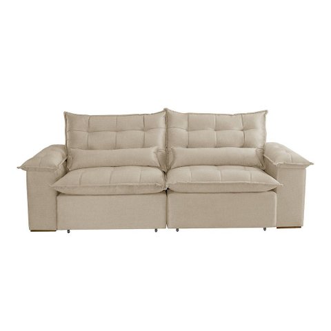 Sofa Retratil e Reclinavel Alice 230cm Braço 25 Cm em Linho Meu Sofá Online
