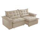 Ver imagem 2 de Sofa Retratil e Reclinavel Alice 230cm Braço 25 Cm em Linho Meu Sofá Online