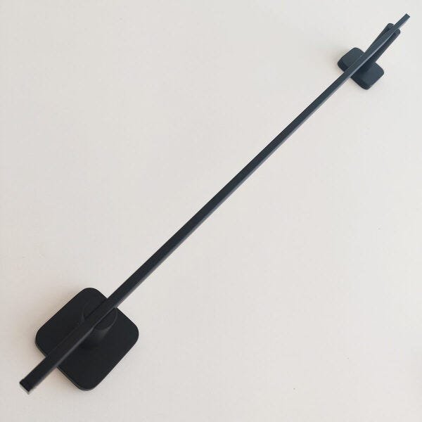 Porta Toalha Para Banheiro Toalheiro Suporte 60cm Quadrado Preto - 4
