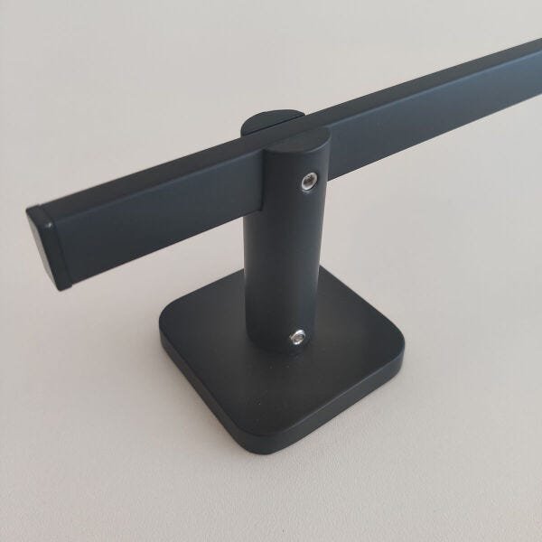 Porta Toalha Para Banheiro Toalheiro Suporte 60cm Quadrado Preto - 6