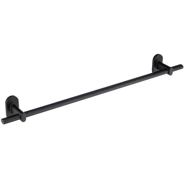 Porta Suporte Toalha Banheiro Toalheiro De Parede 60cm Oval Preto - 1