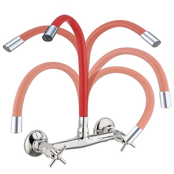 Misturador Gourmet De Parede Torneira Cozinha Flexível Preta Água Quente E Fria - 5