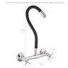 Misturador Gourmet De Parede Torneira Cozinha Flexível Preta Água Quente E Fria - 3