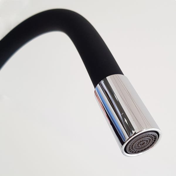 Misturador Gourmet De Parede Torneira Cozinha Flexível Preta Água Quente E Fria - 4