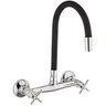 Misturador Gourmet De Parede Torneira Cozinha Flexível Preta Água Quente E Fria - 1