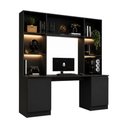 Ver imagem 2 de Mesa Gamer com Estante 2 Portas e 5 Prateleiras Smart Multimóveis MP6097 Preto